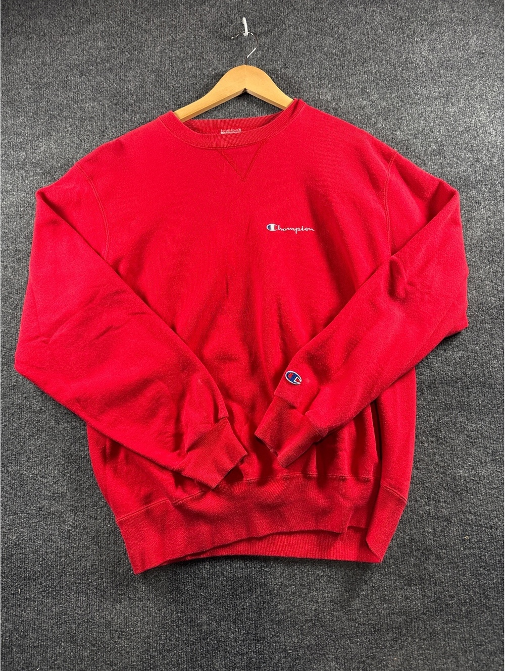Vintage Champion Reverse Weave Crewneck Sweatshirt Red Large Made in Mexico